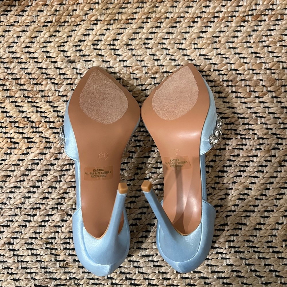 Lulu's Light Blue Heels with Rhinestone Accents - Picture 4 of 4